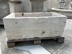19th Century French Limestone Trough with Recessed Interior Molding