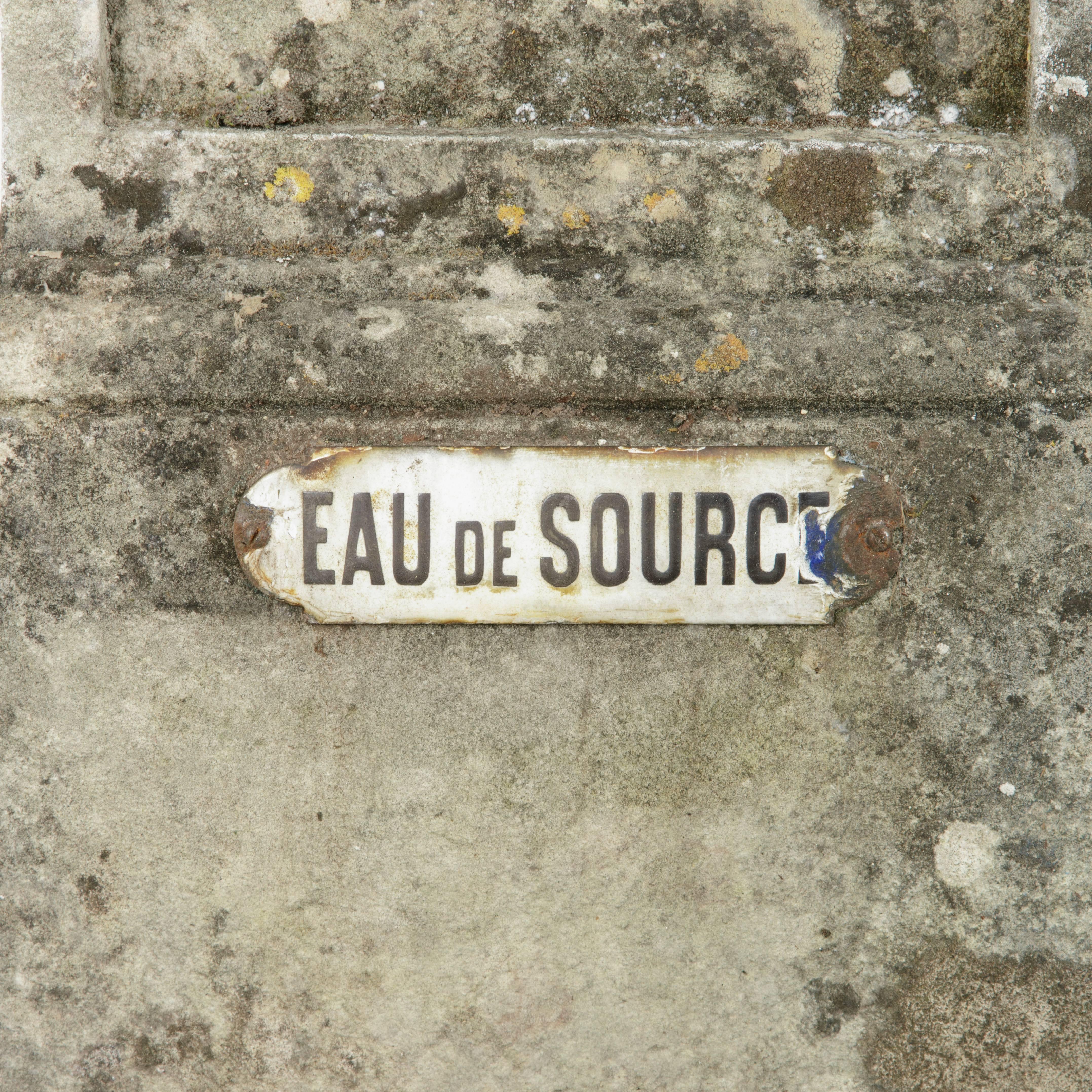 19th Century French Limestone Village Fountain with Iron Spout and Grate 5