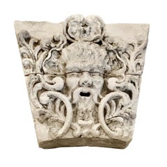 19th Century French Limestone Wall Fountain in limestone chateau grandeur