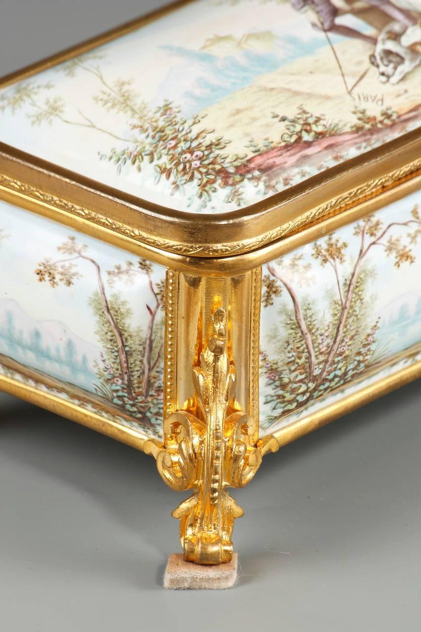 Late 19th Century 19th Century French Limoges Enamel Box