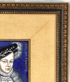 19th Century French Limoges Enamel Portrait Plaque, King Francois II