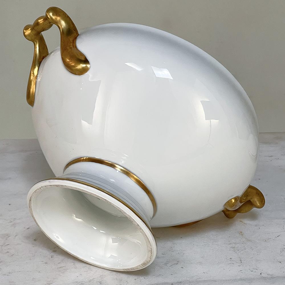 19th Century French Limoges Hand-Painted Covered Tureen with Platter For Sale 10
