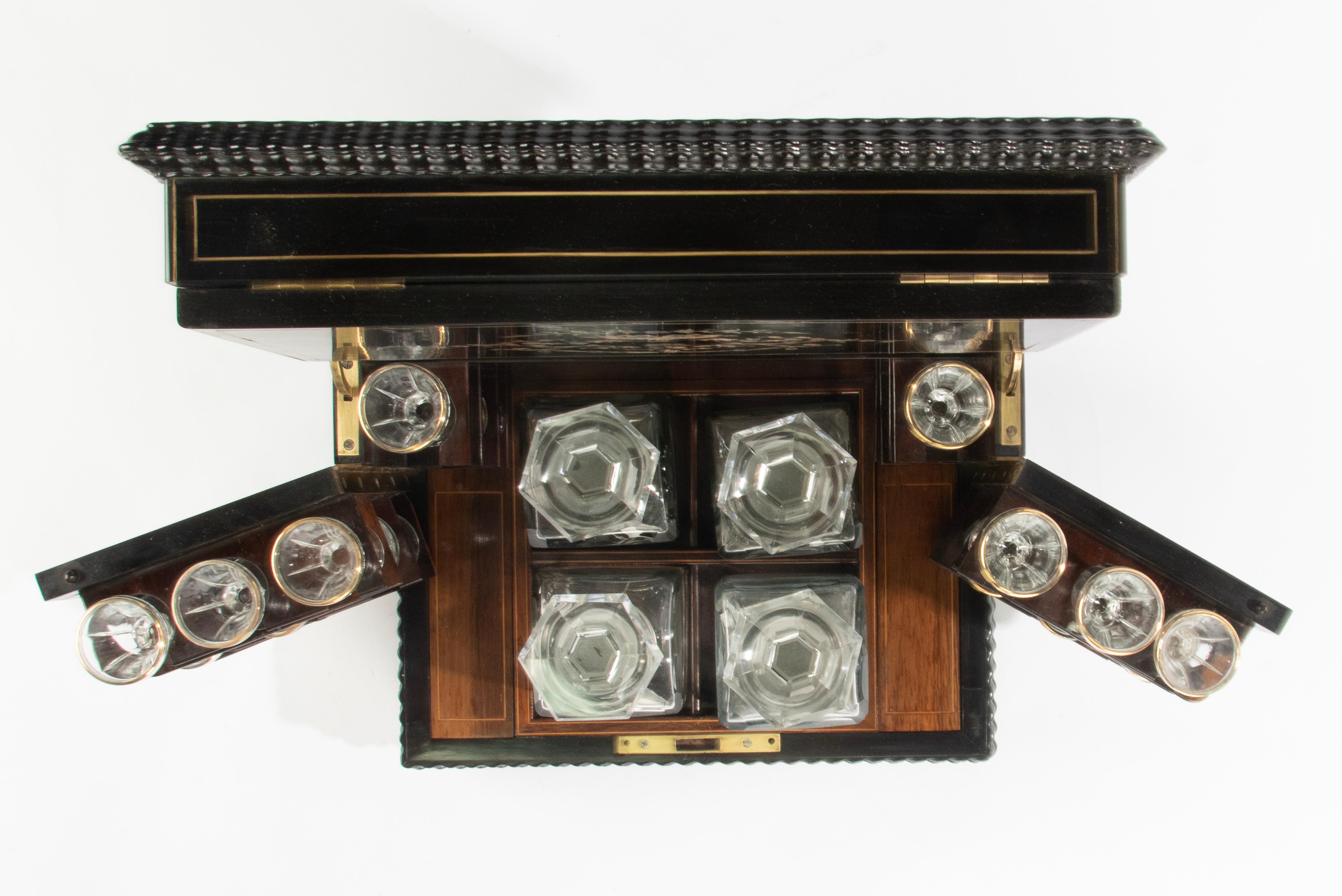 19th Century French Liquor Cabinet Napoleon III with Crystal Interior 10