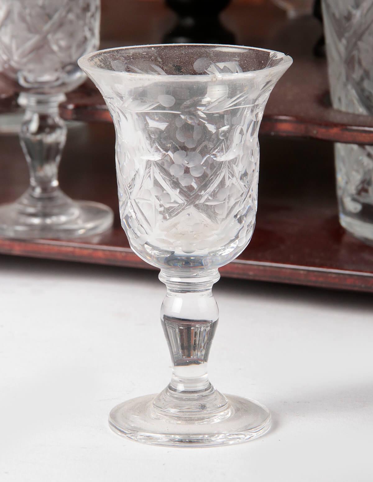 19th Century French Liquor Chest with Crystal Glasses and Decanters 10