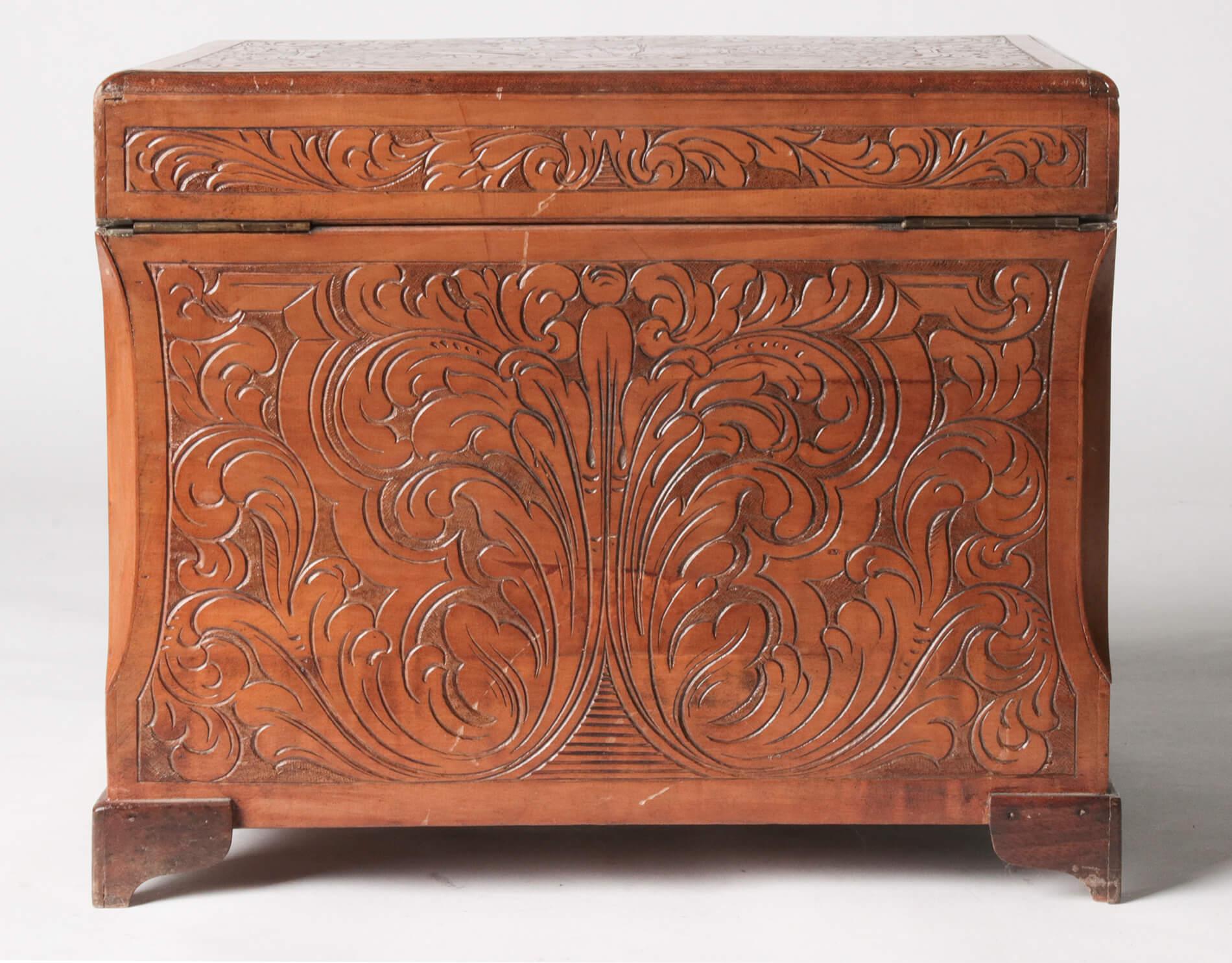 19th Century French Liquor Chest with Crystal Glasses and Decanters 14