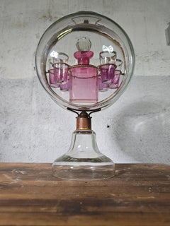 19th Century French Liquor Decanter in Blown Glass Dimensions: 35x19x10 cm