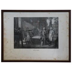 19th Century French Lithograph, Print Napoleon at the Treaty of Leoben