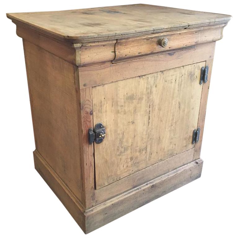 19th Century French Little Wooden Cupboard with Drawer, 1890s
