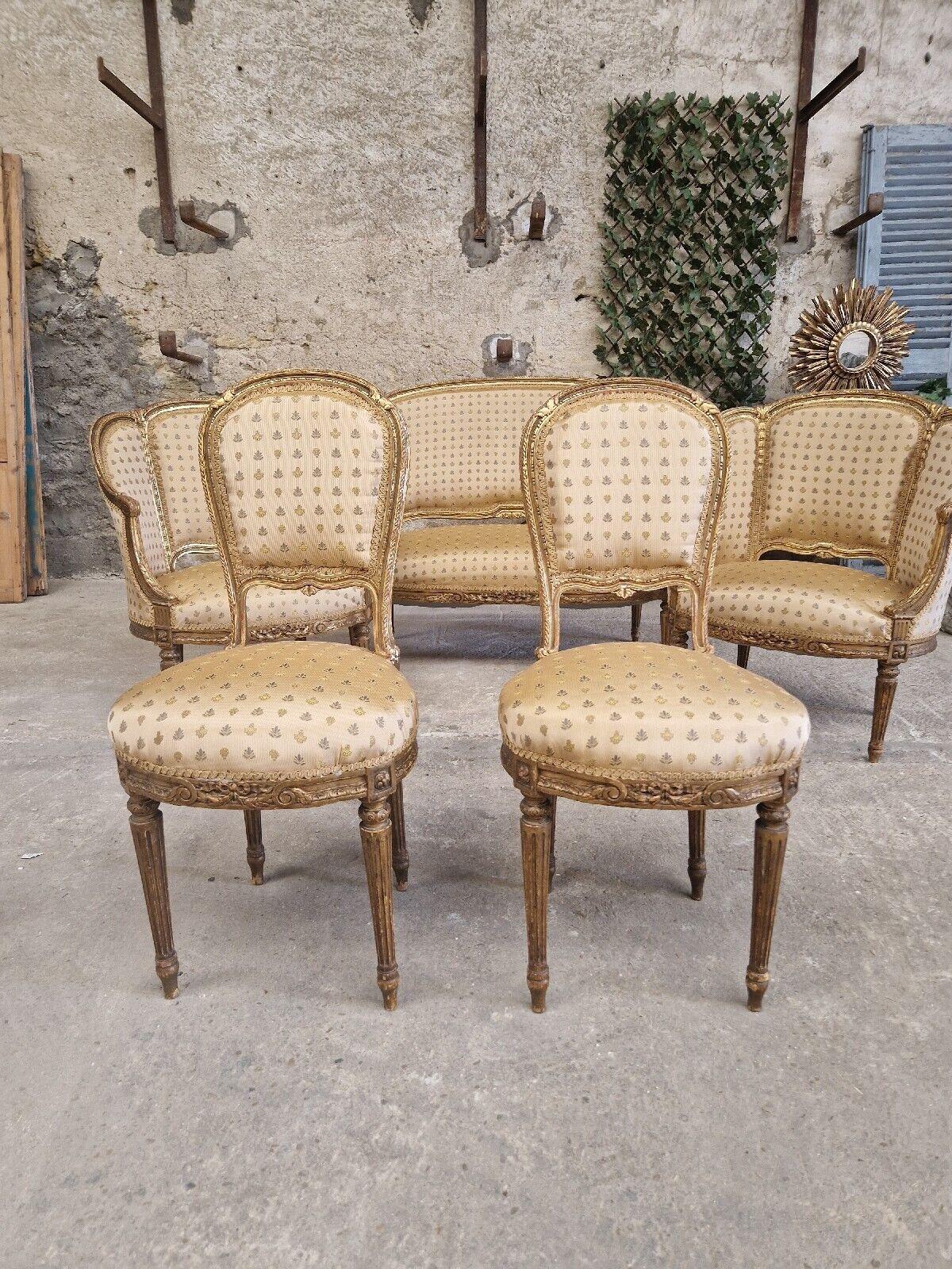 19th Century French Living Room Set 5 Piece For Sale 4