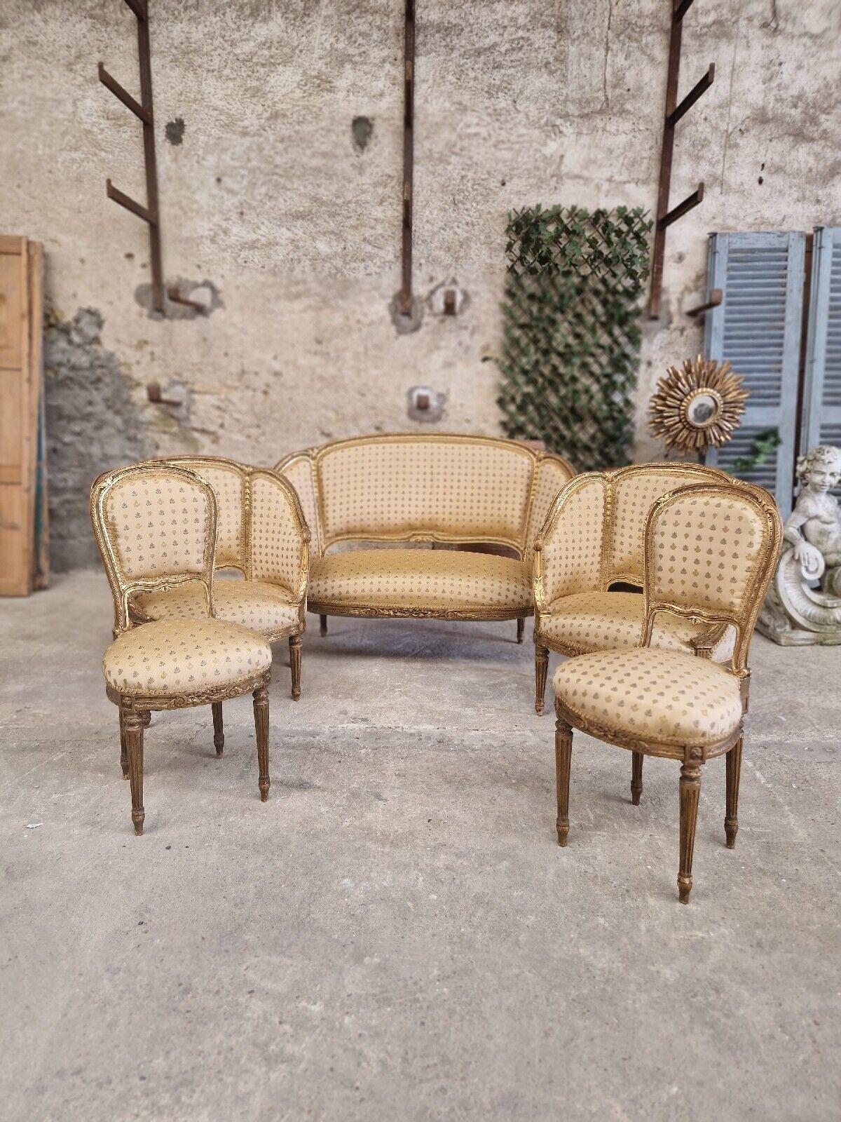 19th Century French Living Room Set 5 Piece For Sale 1