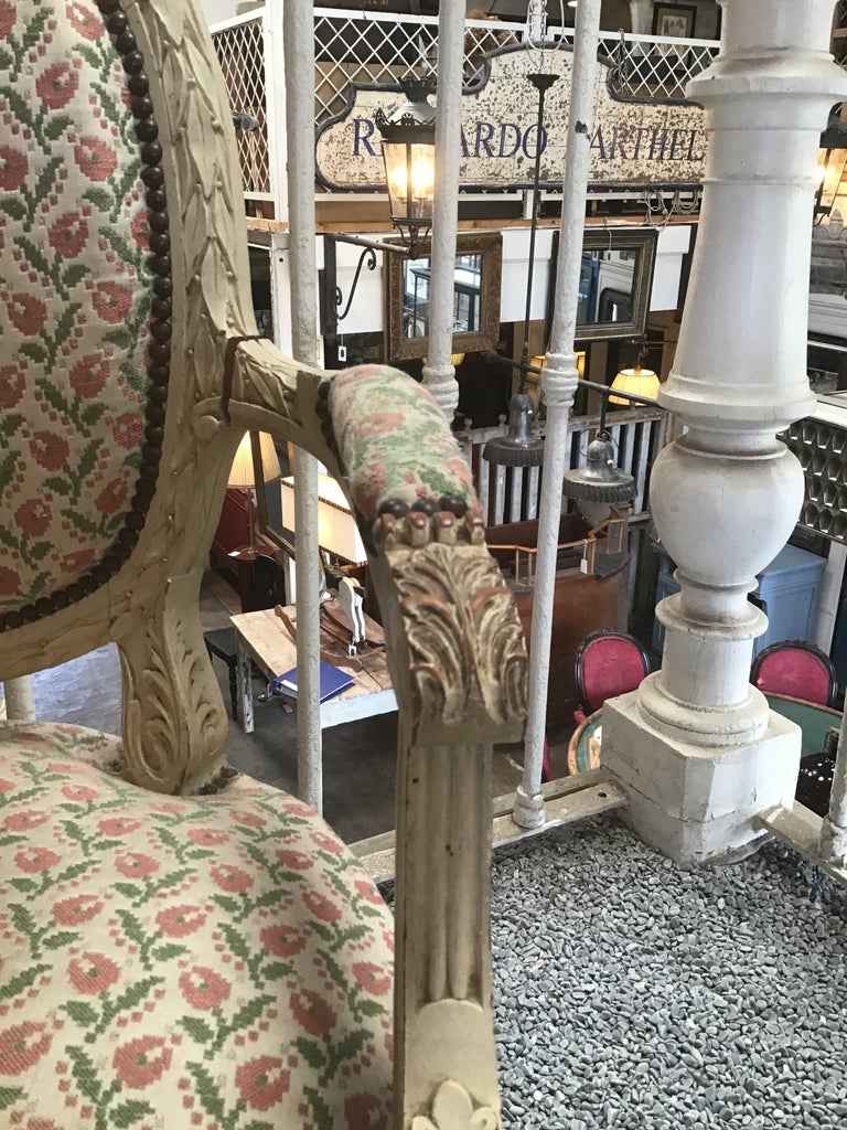 19th Century French Living Room Set in Carved Lacquered Wood from 1890s For Sale at 1stdibs