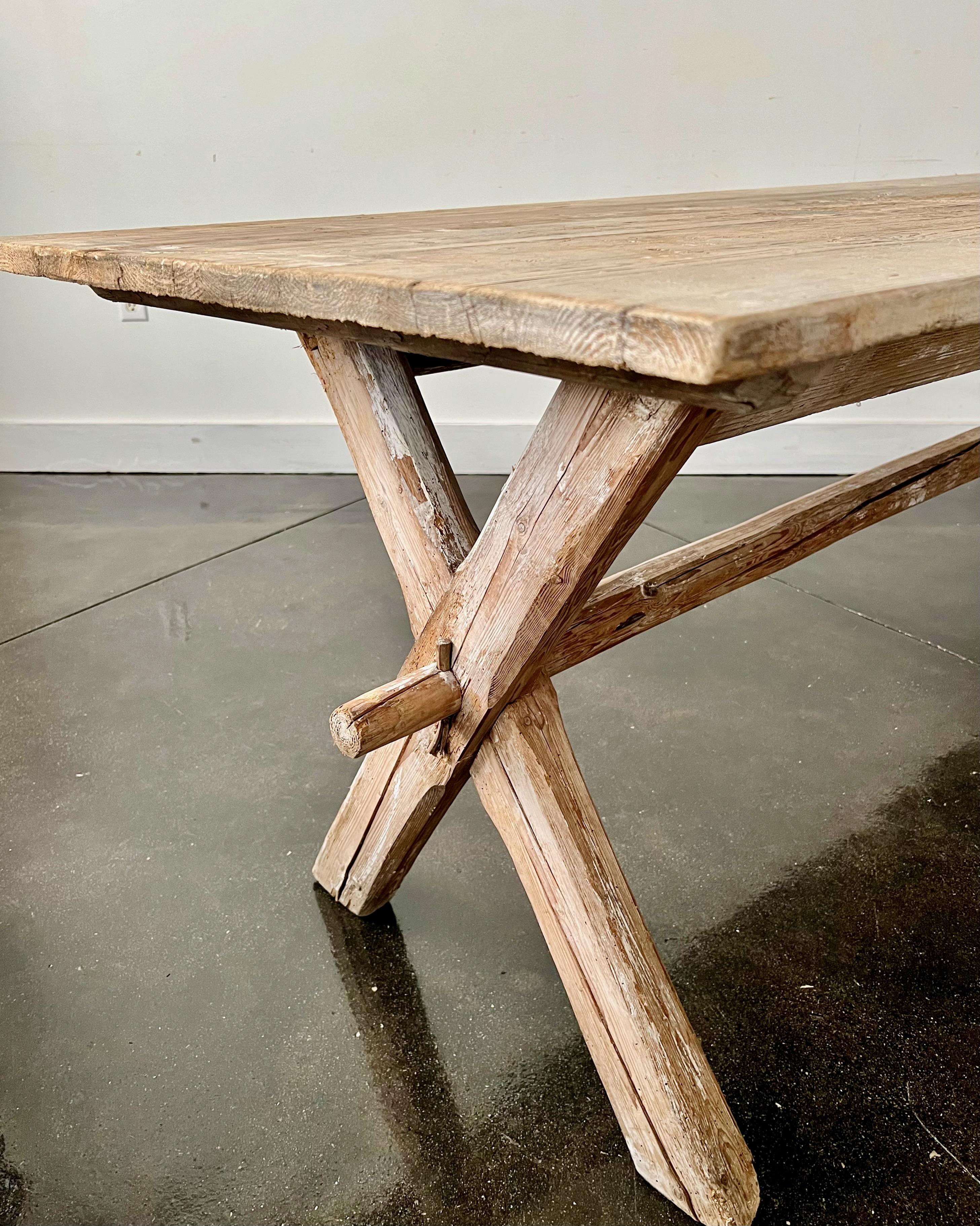 19th century French Long Country Harvesting Table For Sale 2