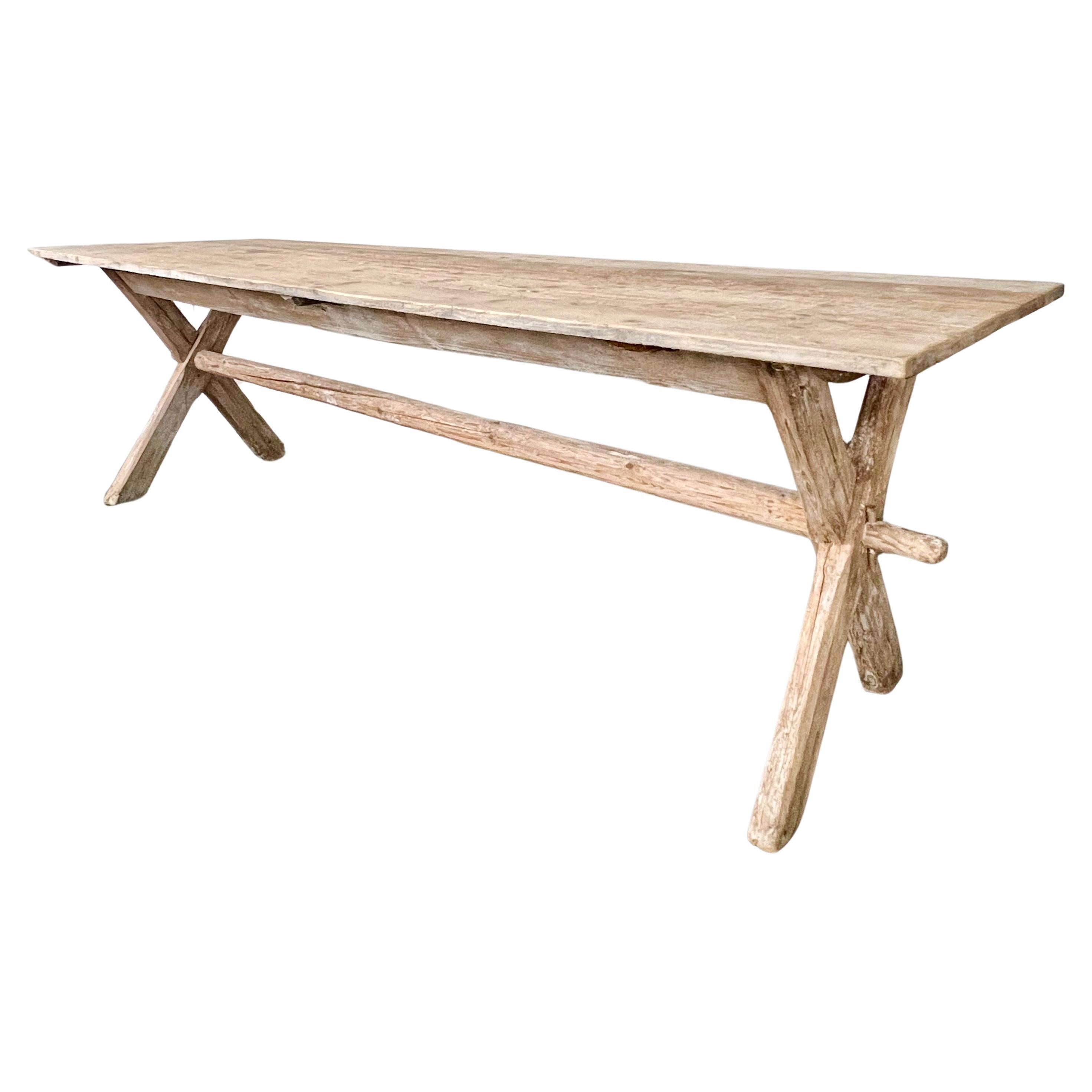 19th century French Long Country Harvesting Table For Sale