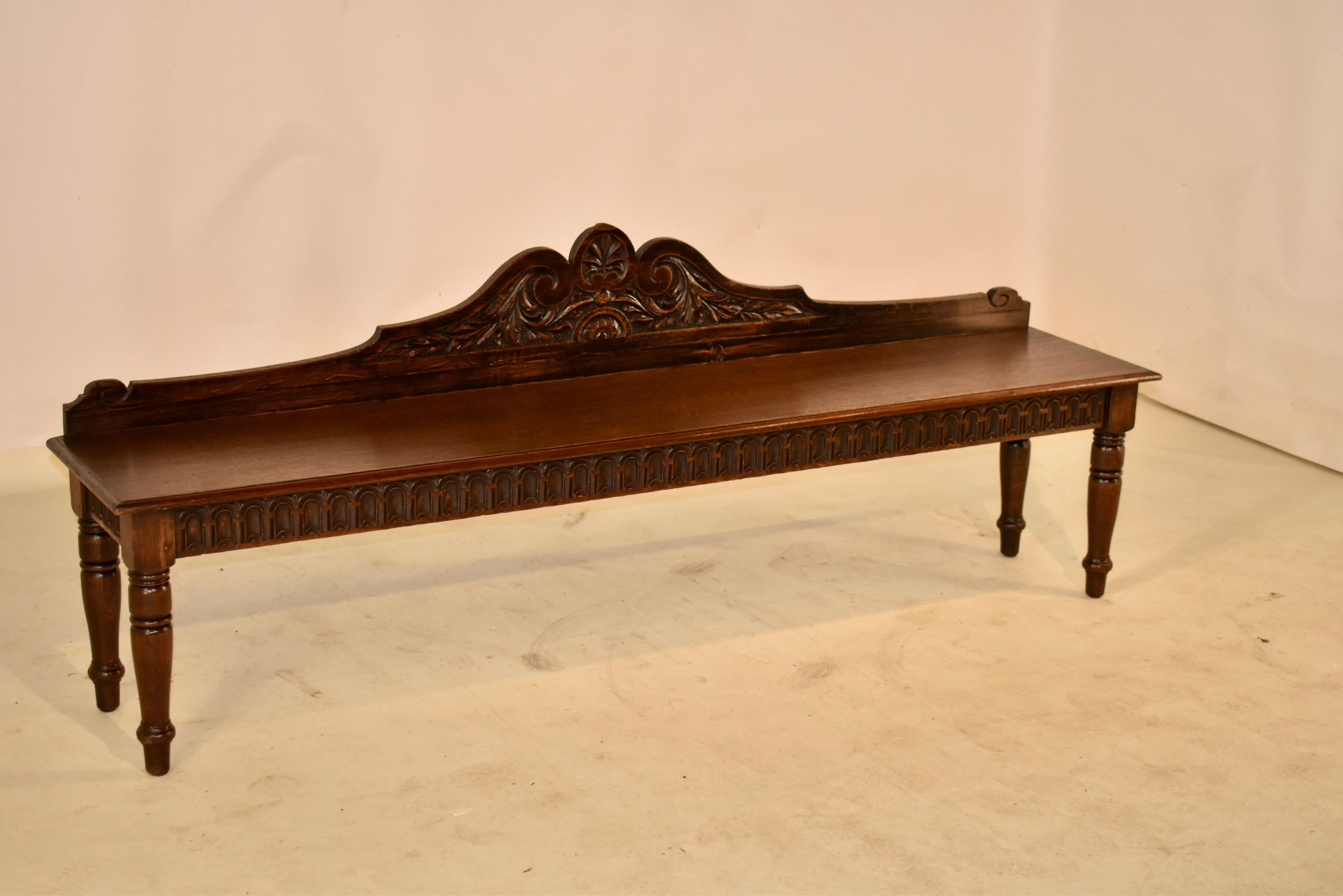 Oak 19th Century French Long Window Seat