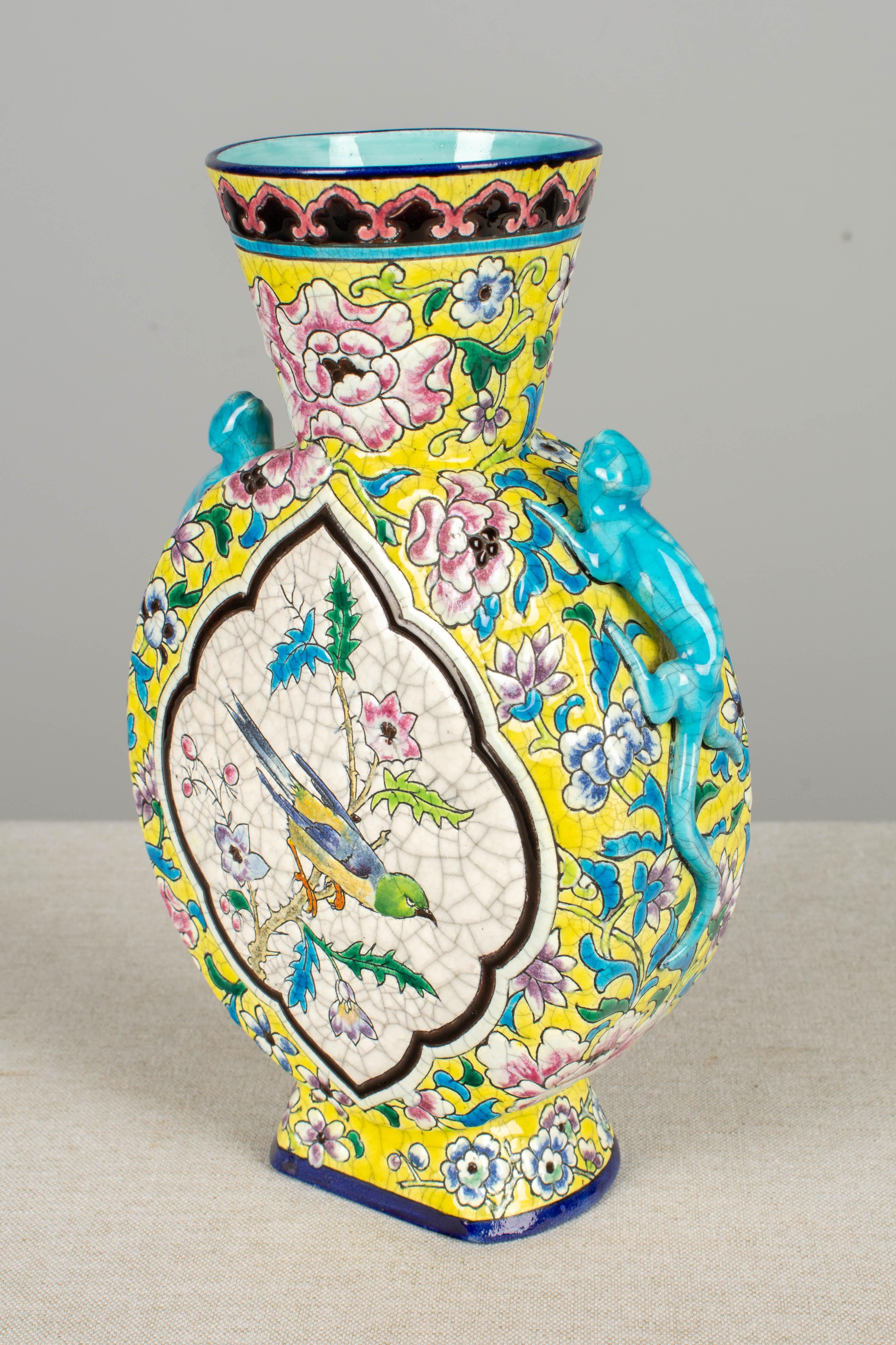 19th Century French Longwy Ceramic Vase 3