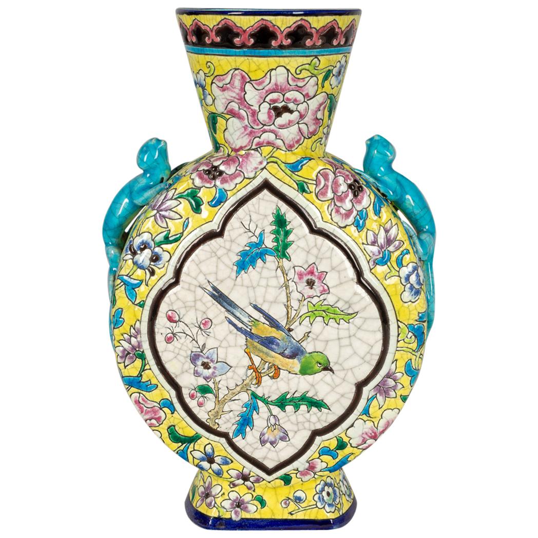 19th Century French Longwy Ceramic Vase