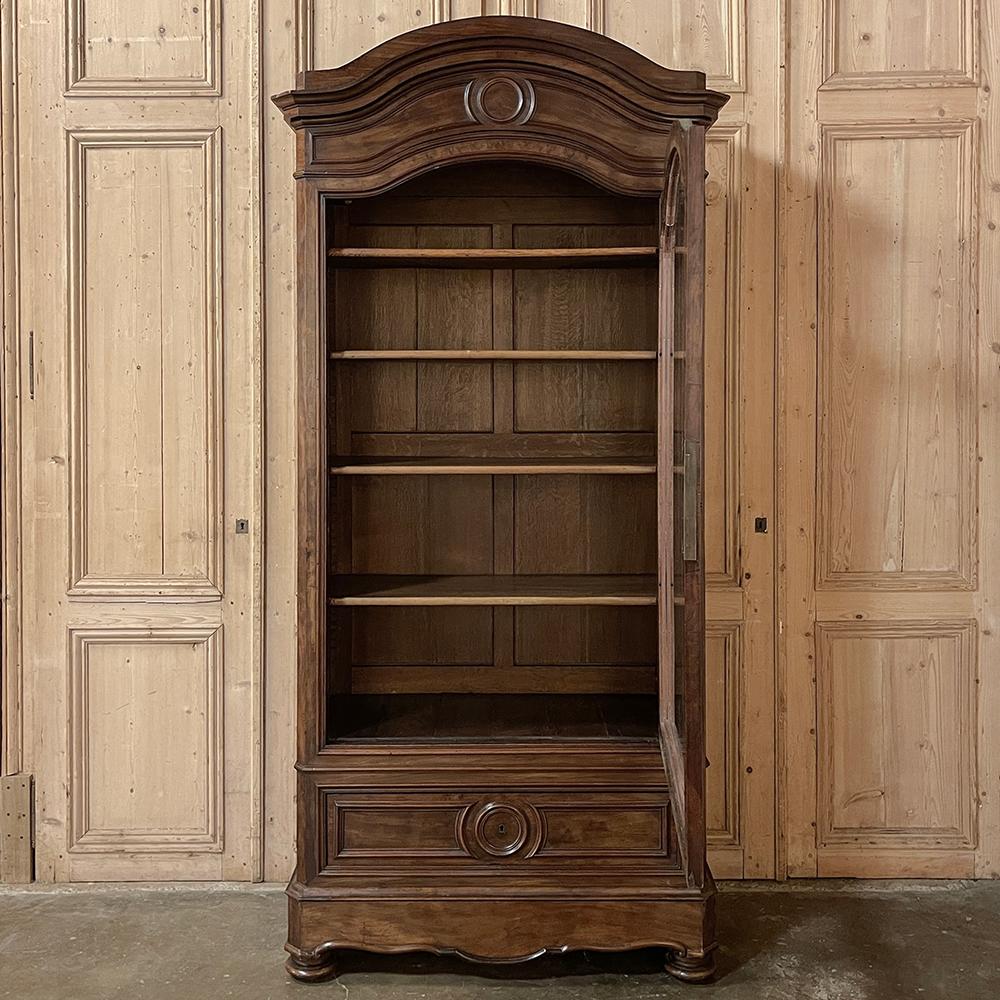 Brass 19th Century French Louis Philippe Bookcase ~ Display Armoire For Sale
