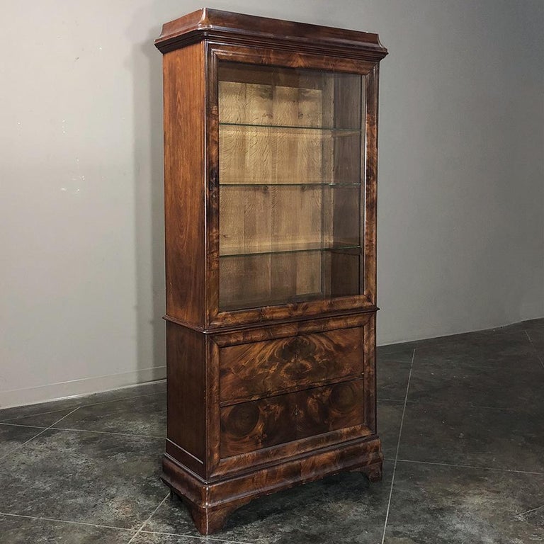19th Century French Louis Philippe Bookcase, Vitrine, circa 1840 For Sale at 1stdibs