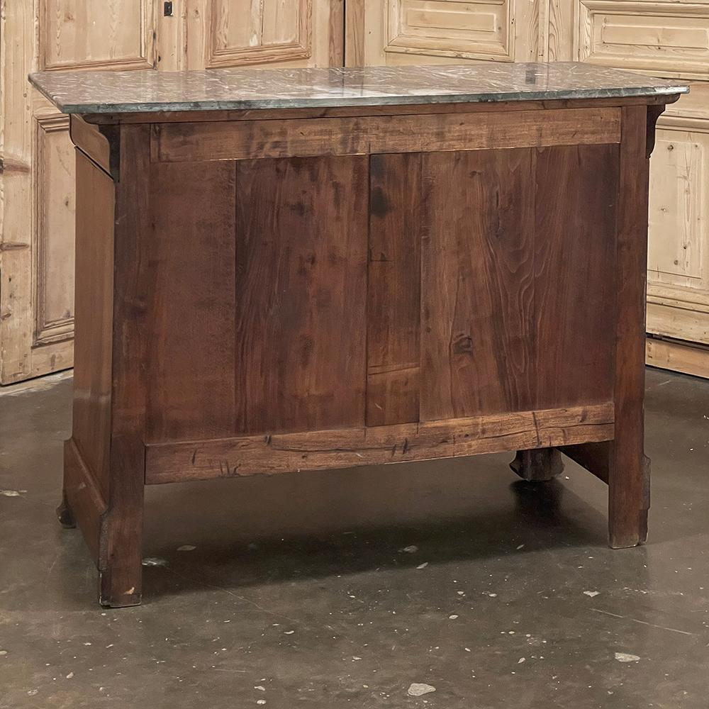 19th Century French Louis Philippe Burl Walnut Chest of Drawers with Marble Top For Sale 13
