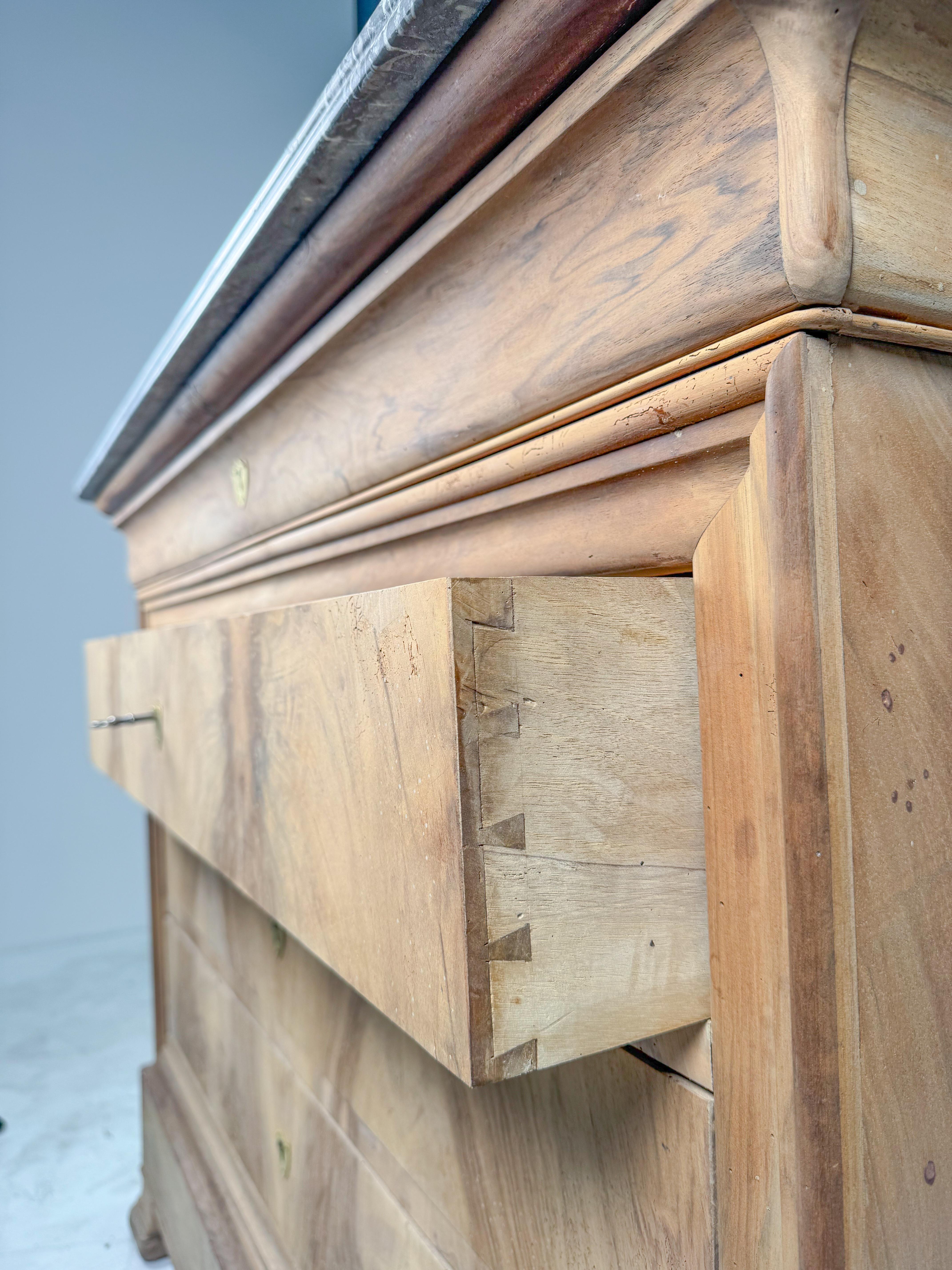 19th Century French Louis Philippe Burl Walnut Commode 2
