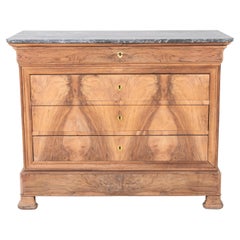 19th Century French Louis Philippe Burl Walnut Commode