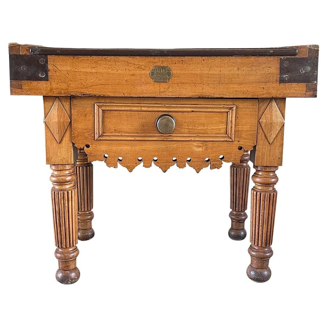 19th Century French Louis Philippe Butcher Table - Antique Beech Kitchen Table