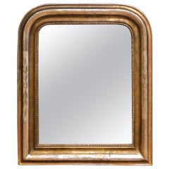 19th Century French Louis Philippe Carved Giltwood Wall Mirror