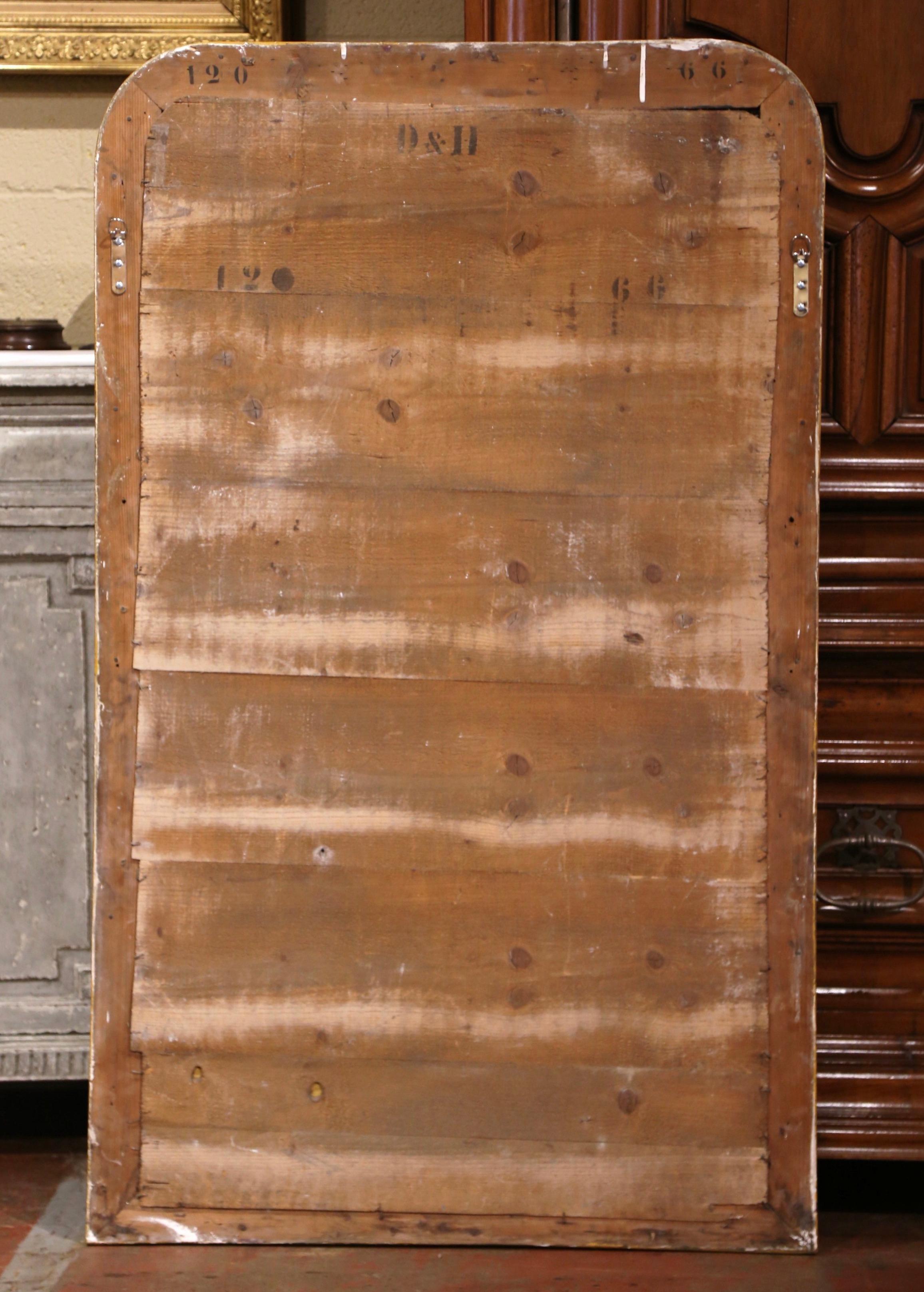 Geschnitzter versilberter französischer Louis-Philippe-Spiegel mit geometrischem Dekor aus dem 19. Jahrhundert (Mercury-Glas) im Angebot