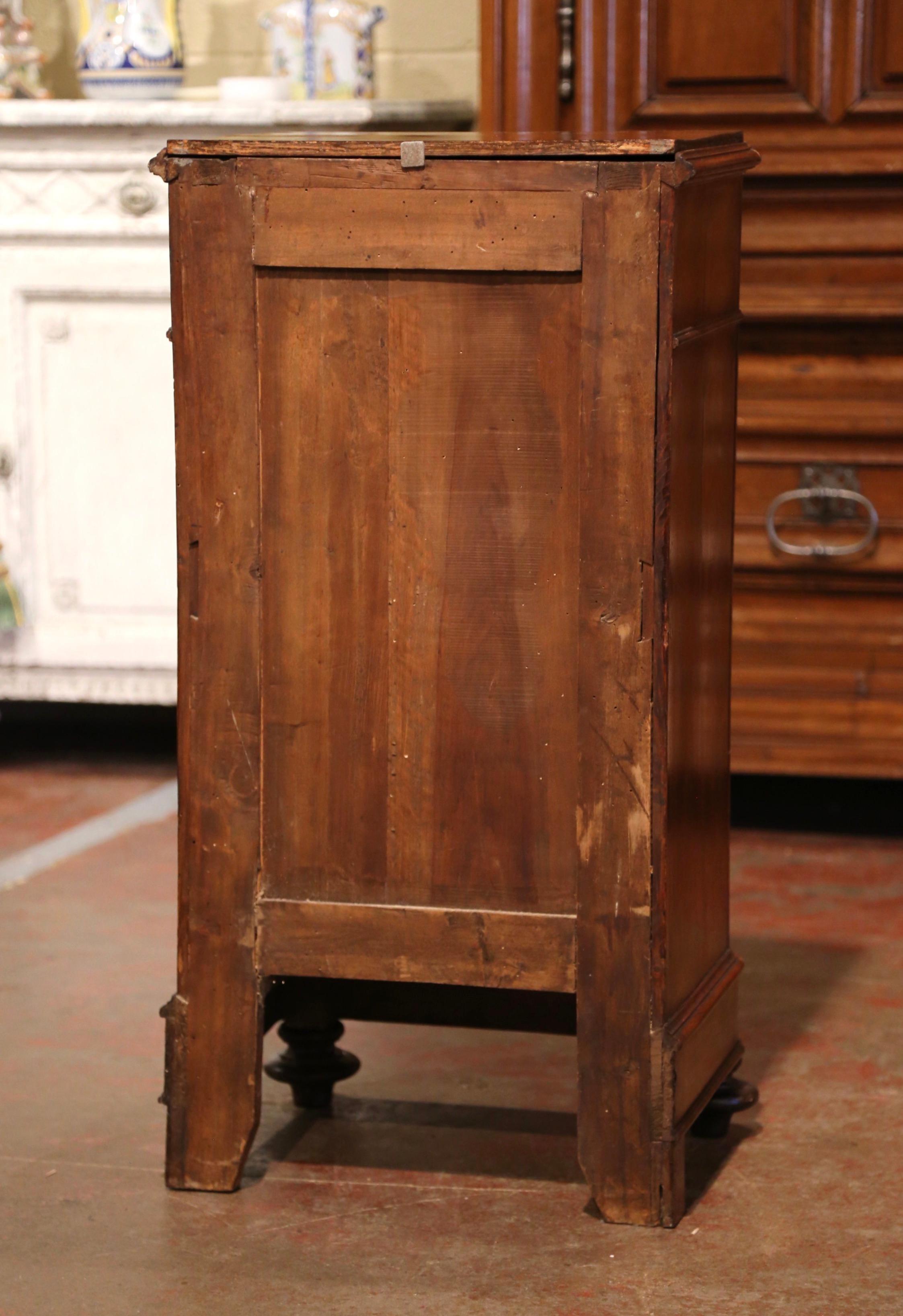 19th Century French Louis Philippe Carved Walnut Bedside Table Cabinet 8