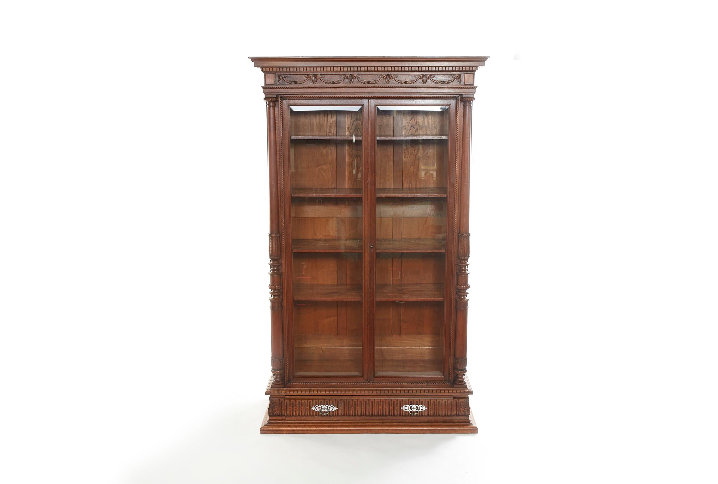 19th Century French Chaleyssin Freres Carved Walnut Cabinet For Sale 7