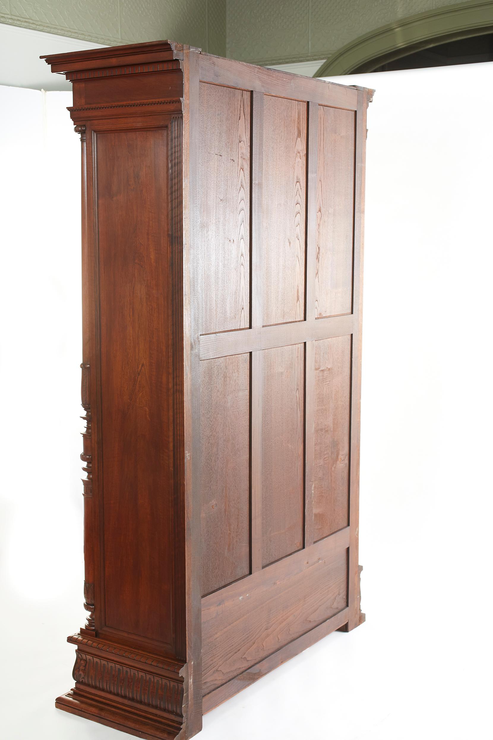 Mid-19th Century 19th Century French Chaleyssin Freres Carved Walnut Cabinet For Sale