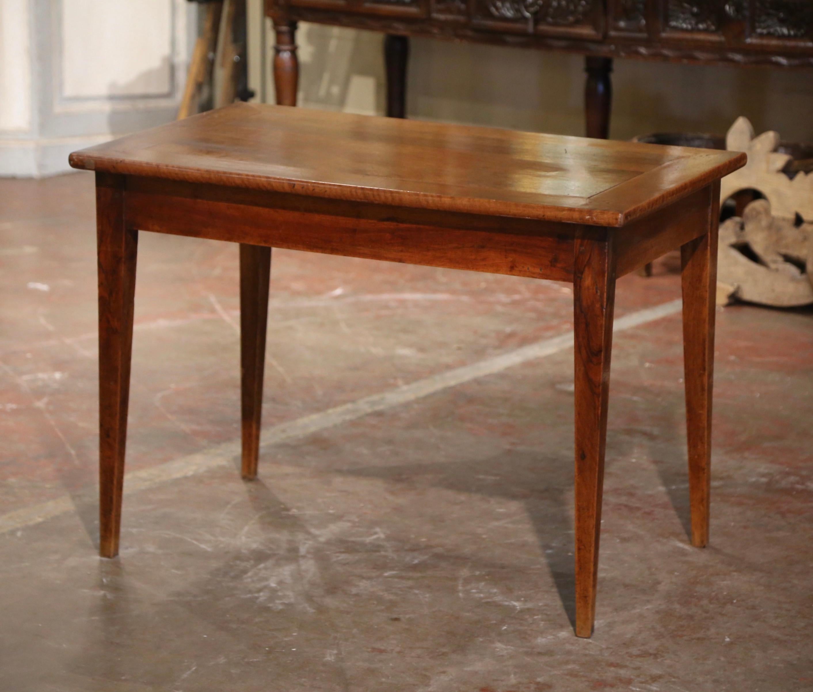 19th Century French Louis Philippe Carved Walnut Side Table Desk with Drawer 7
