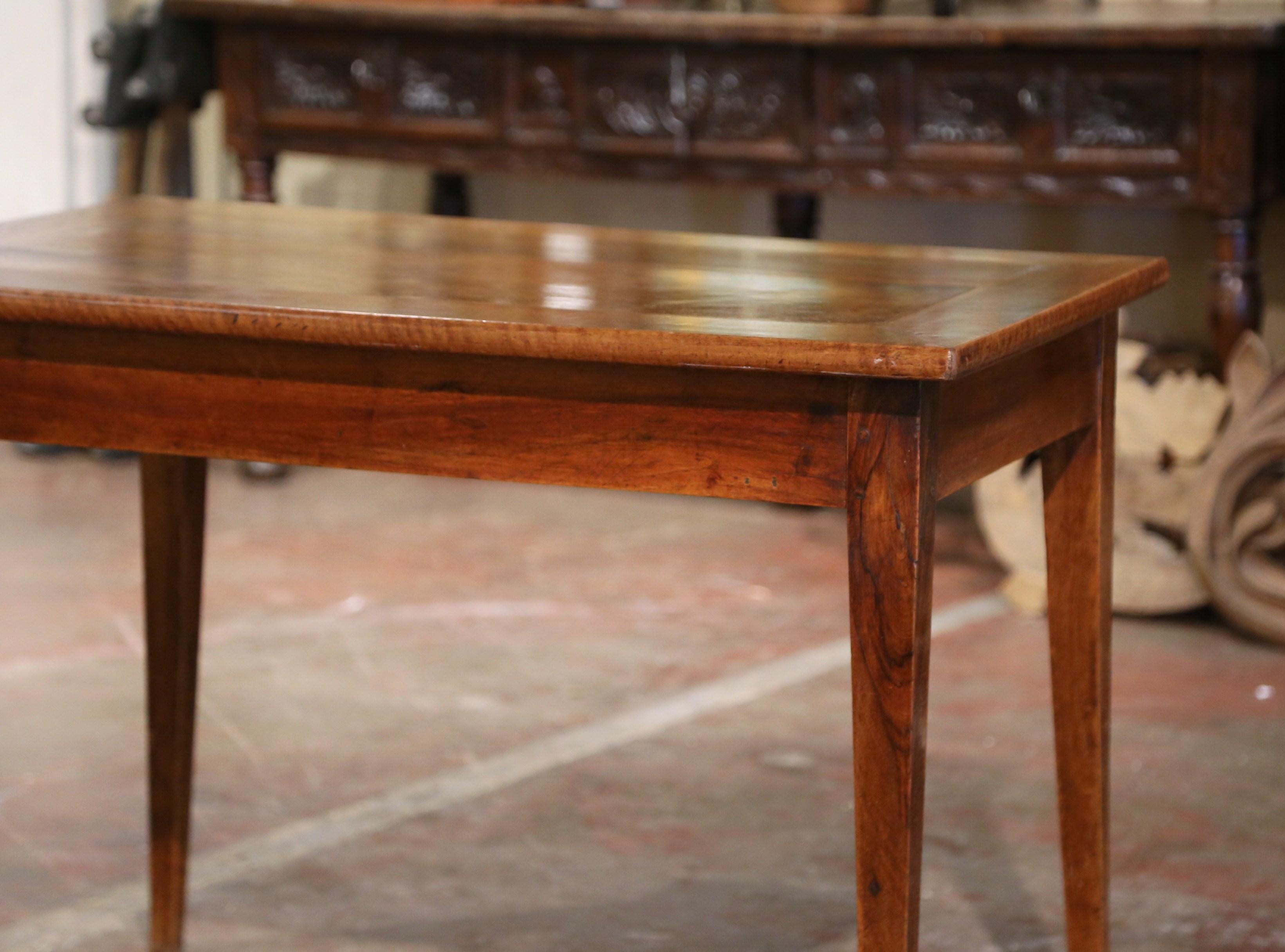 19th Century French Louis Philippe Carved Walnut Side Table Desk with Drawer 8