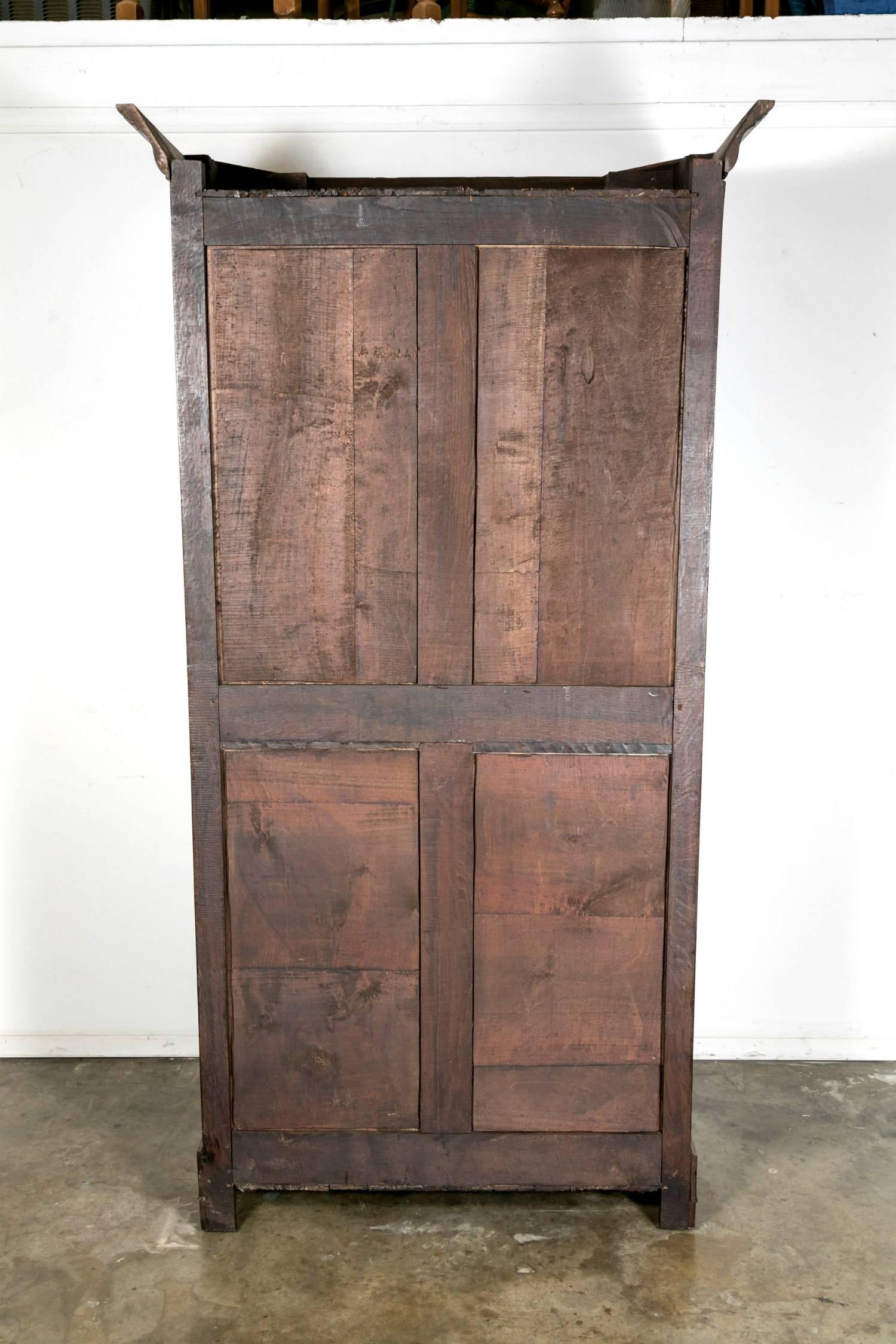 19th Century French Louis Philippe Cherry Bonnetiere with Bookmatched Front 7