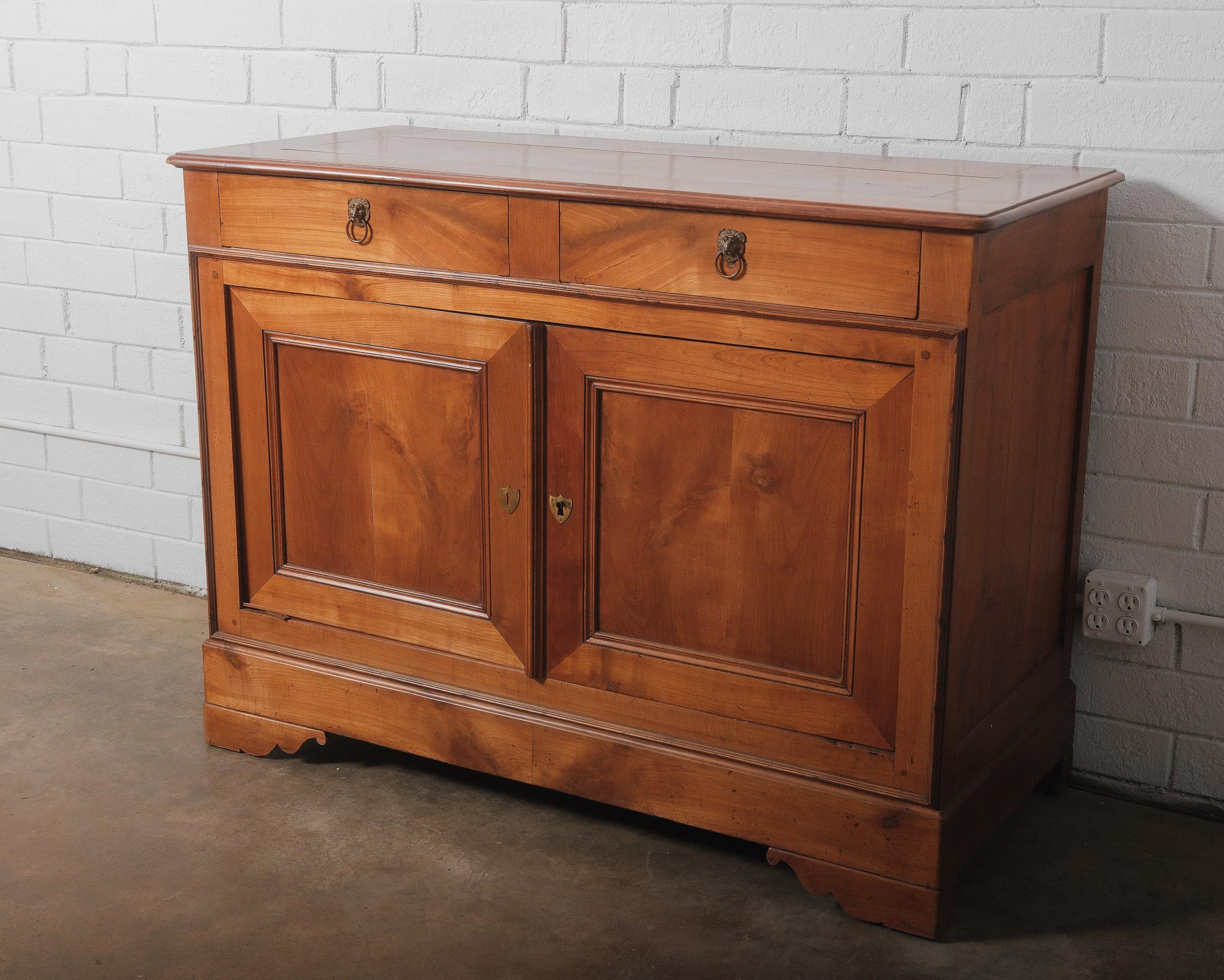 19th Century French Louis Philippe Cherrywood Buffet In Good Condition For Sale In High Point, NC
