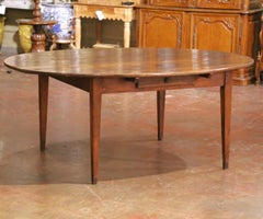 19th Century French Louis Philippe Chestnut and Oak Oval Farmhouse Dining Table