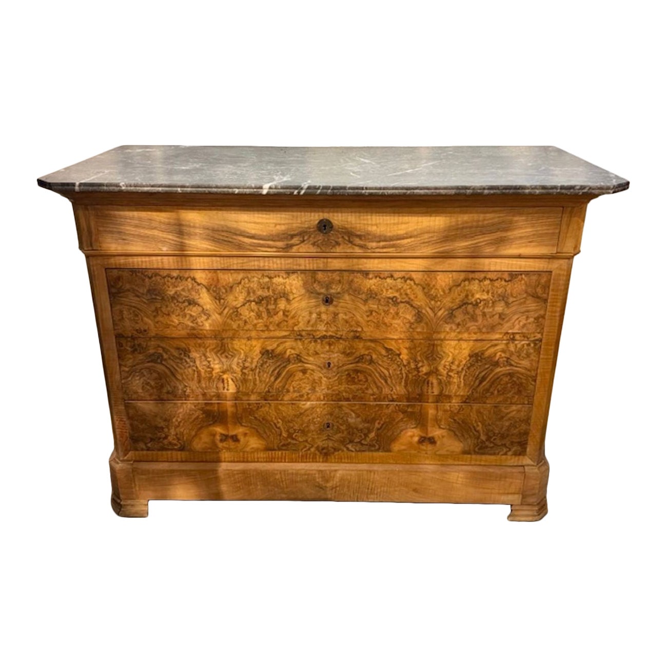 19th Century French Louis Philippe Commode with Marble Top For Sale