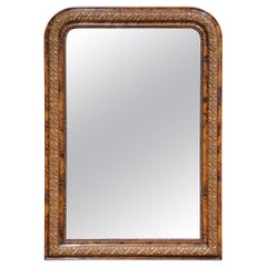 19th Century French Louis Philippe Faux Tortoiseshell Wall Mirror