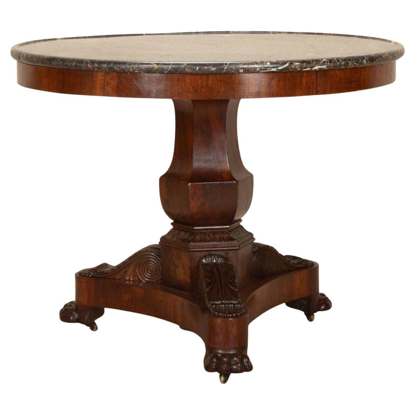 19th Century French Louis Philippe Flame Mahogany Gueridon For Sale