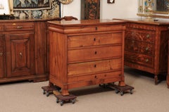 19th Century French Louis Philippe Fruitwood Commode with 5 Drawers