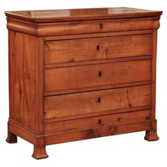 19th Century French Louis Philippe Fruitwood Commode with 5 Drawers