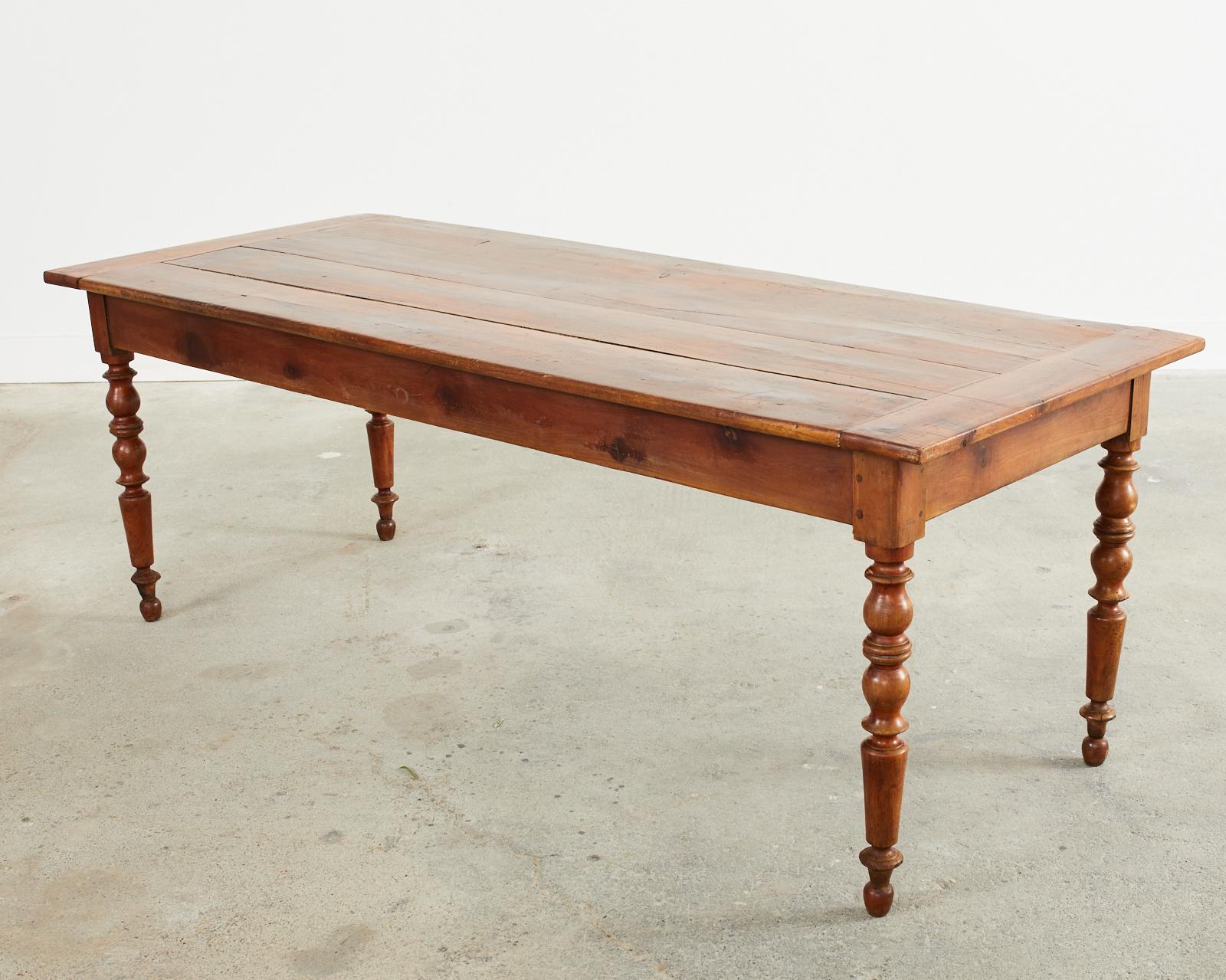 Hand-Crafted 19th Century French Louis Philippe Fruitwood Farmhouse Dining Table