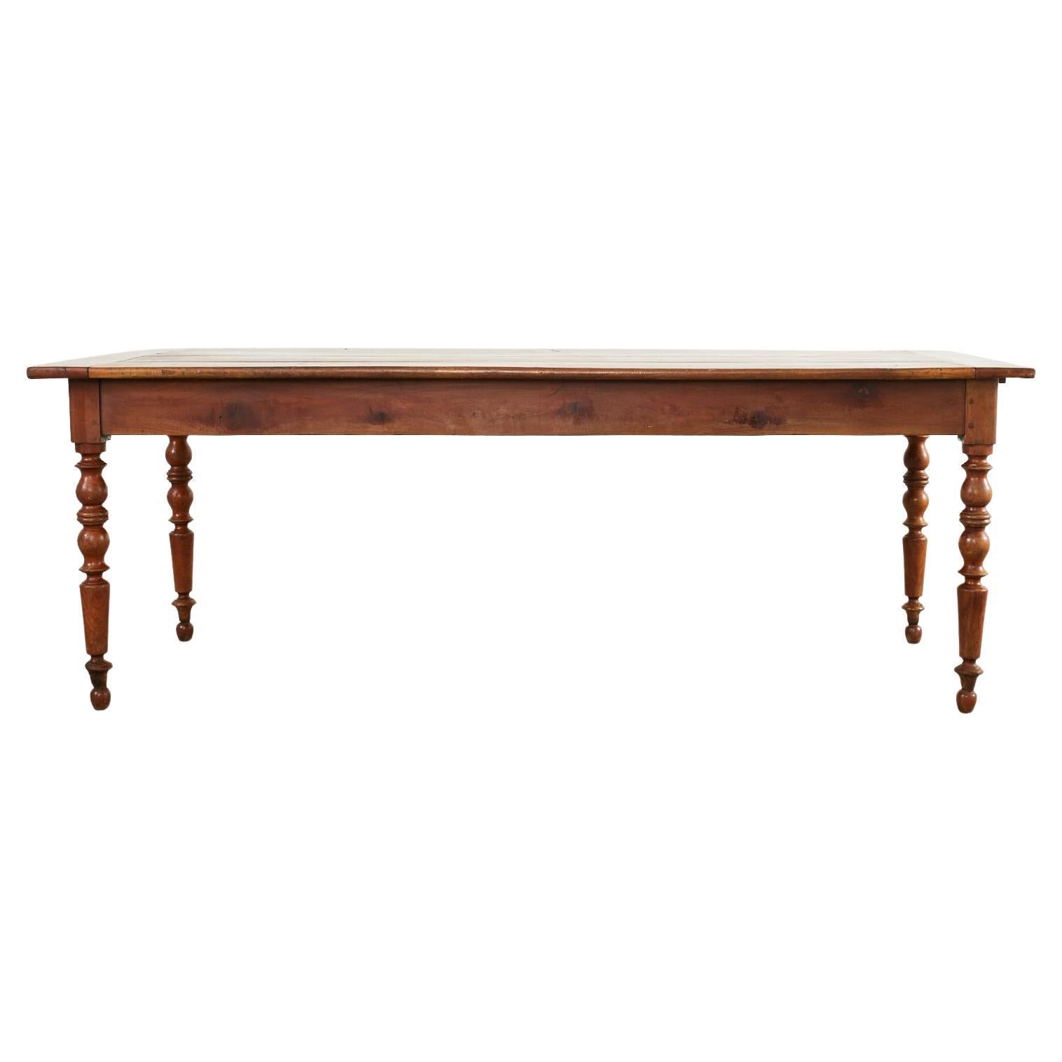 19th Century French Louis Philippe Fruitwood Farmhouse Dining Table