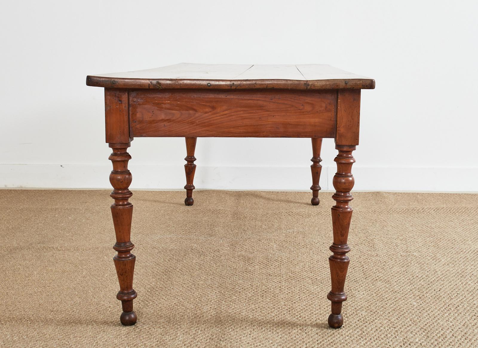 19th Century French Louis Philippe Fruitwood Farmhouse Harvest Table 9