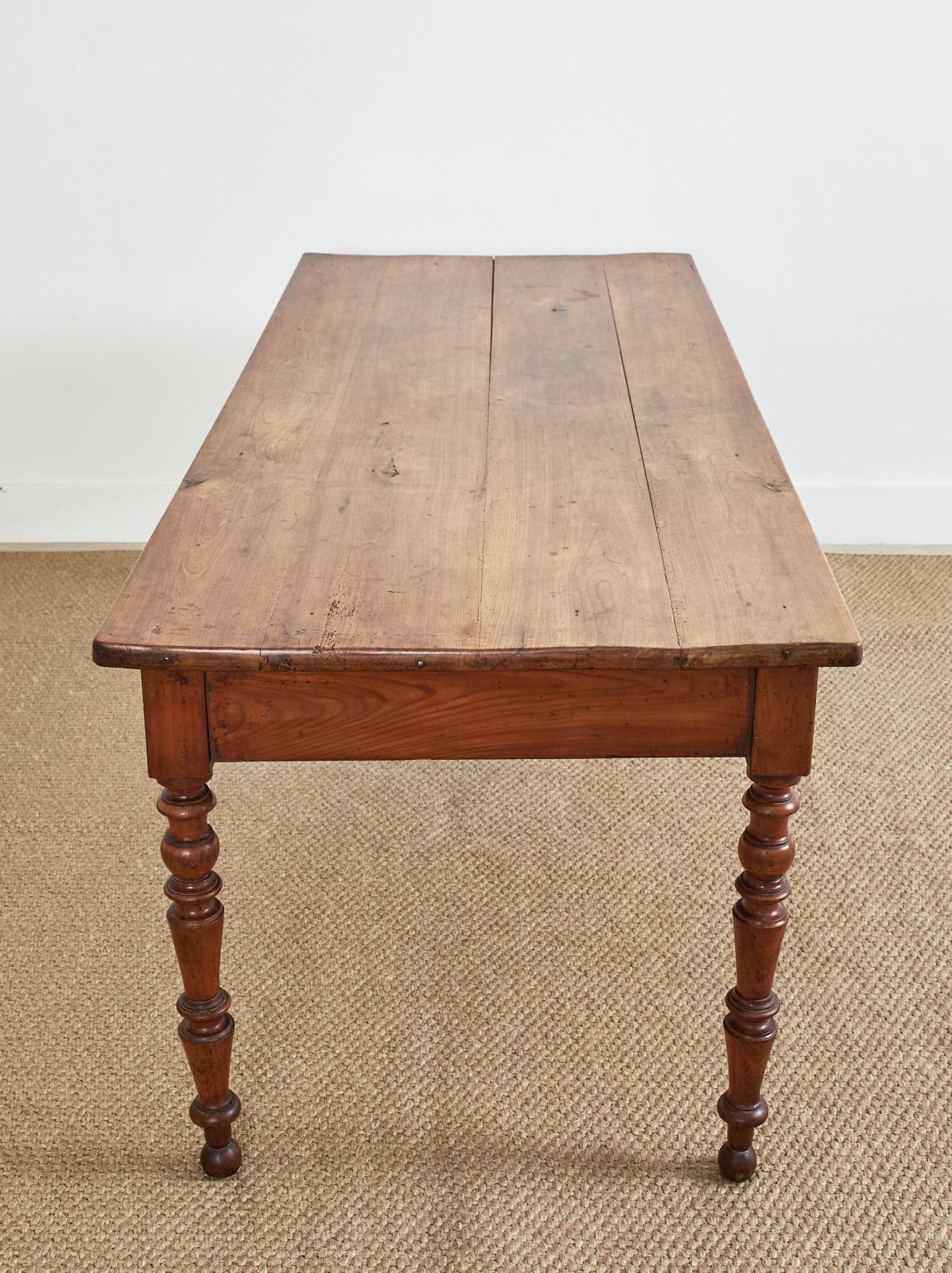 19th Century French Louis Philippe Fruitwood Farmhouse Harvest Table 10
