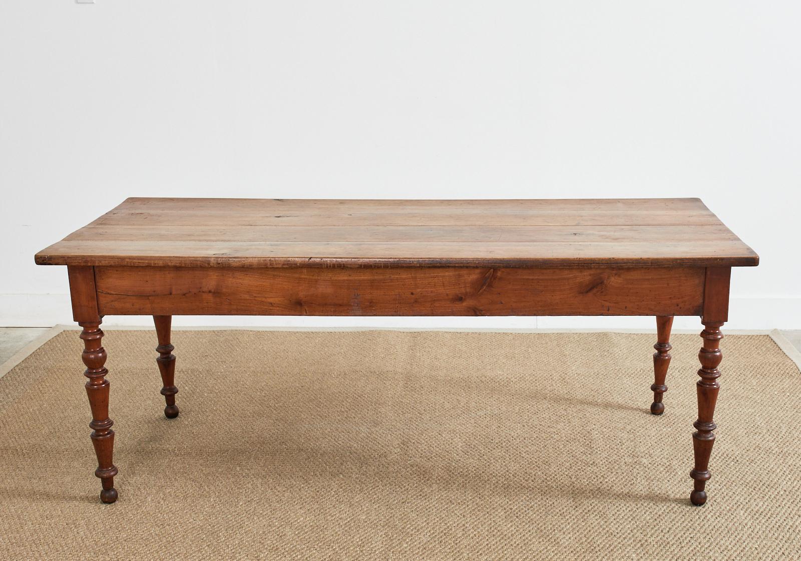 19th Century French Louis Philippe Fruitwood Farmhouse Harvest Table 11