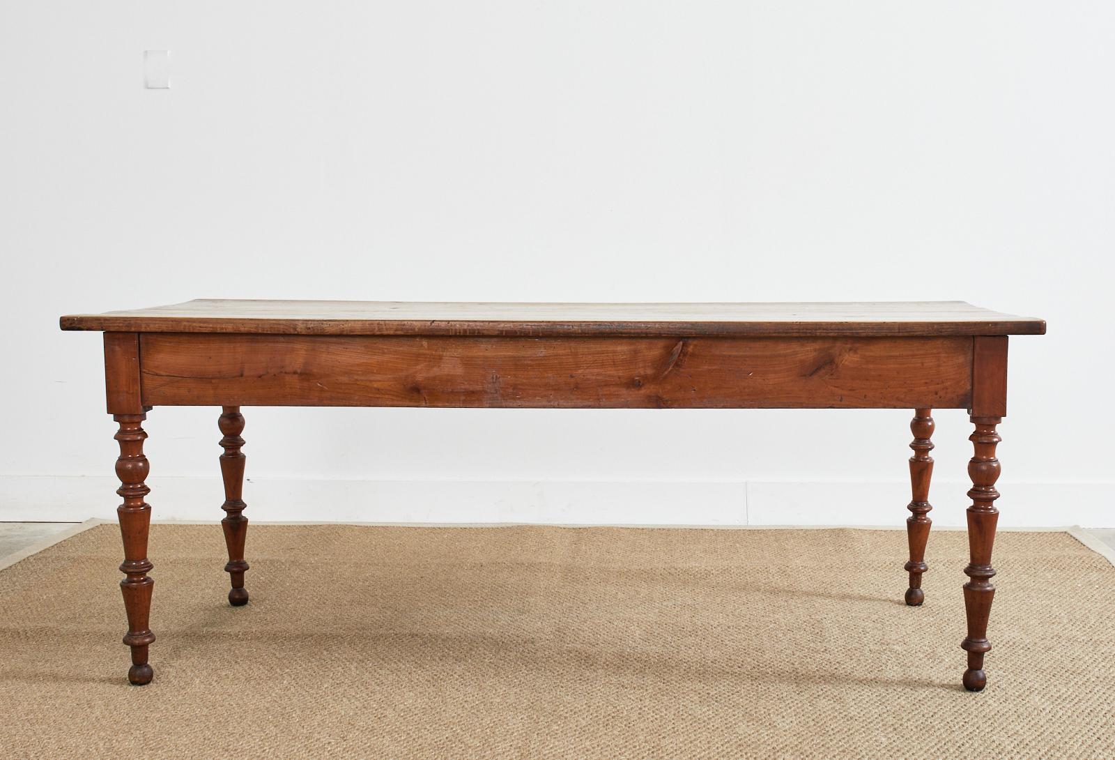 19th Century French Louis Philippe Fruitwood Farmhouse Harvest Table 12