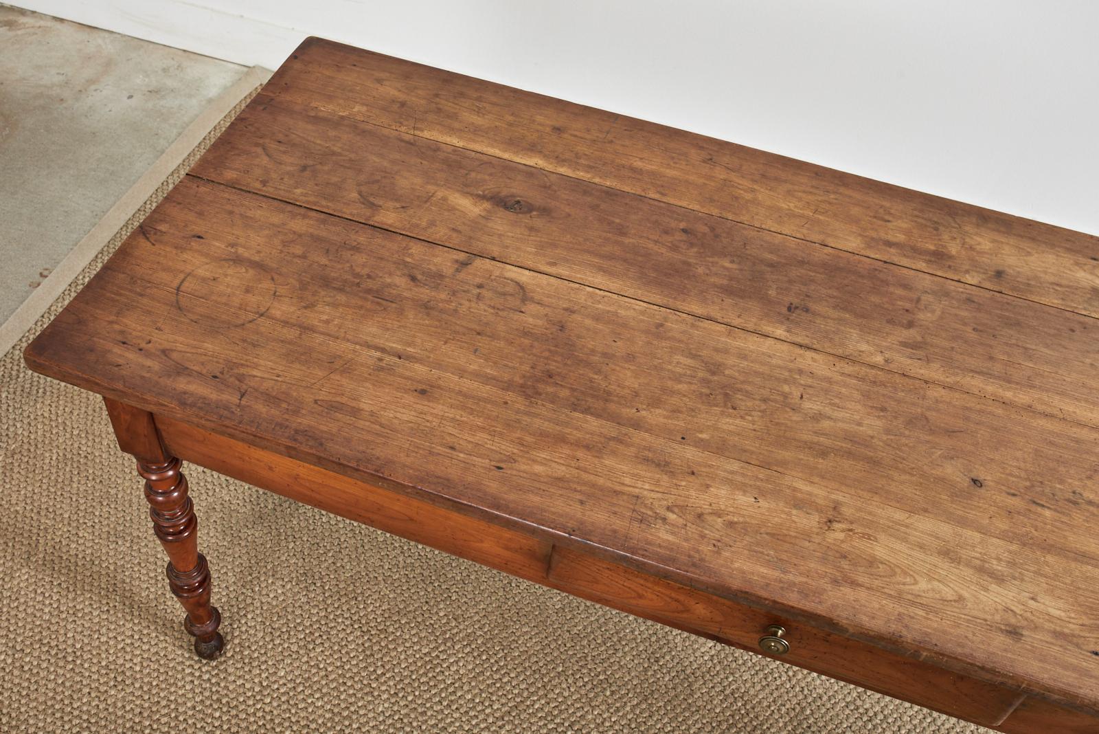 19th Century French Louis Philippe Fruitwood Farmhouse Harvest Table 2