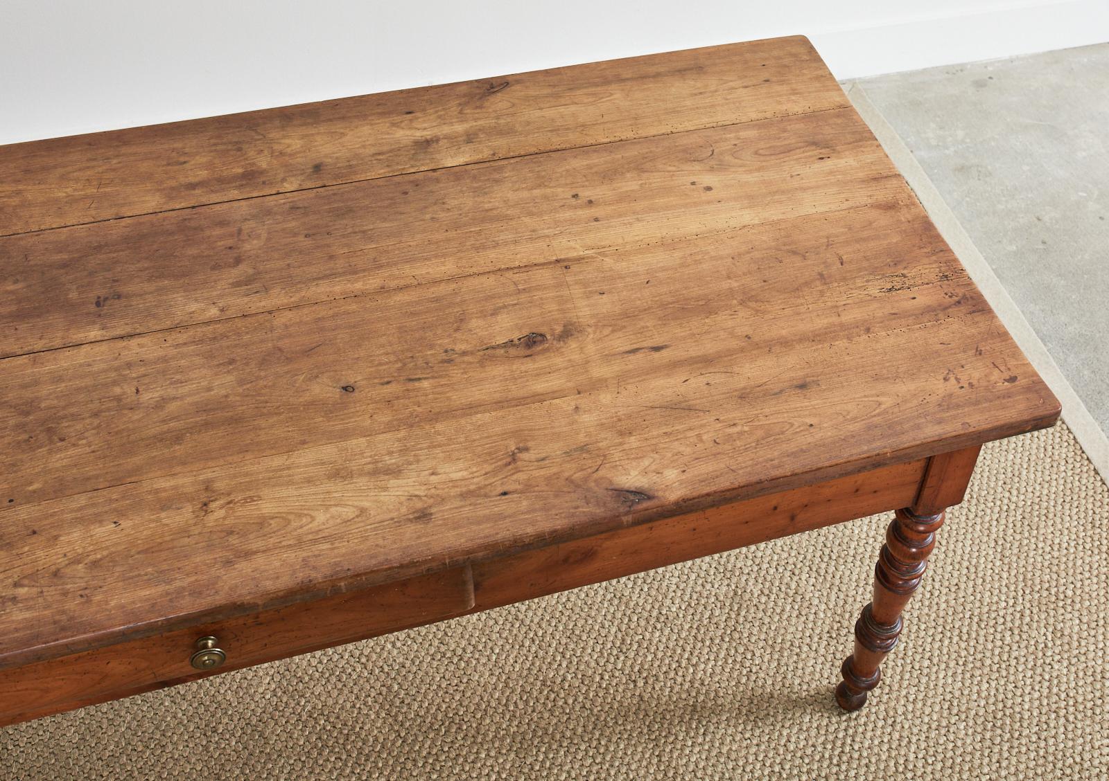 19th Century French Louis Philippe Fruitwood Farmhouse Harvest Table 3