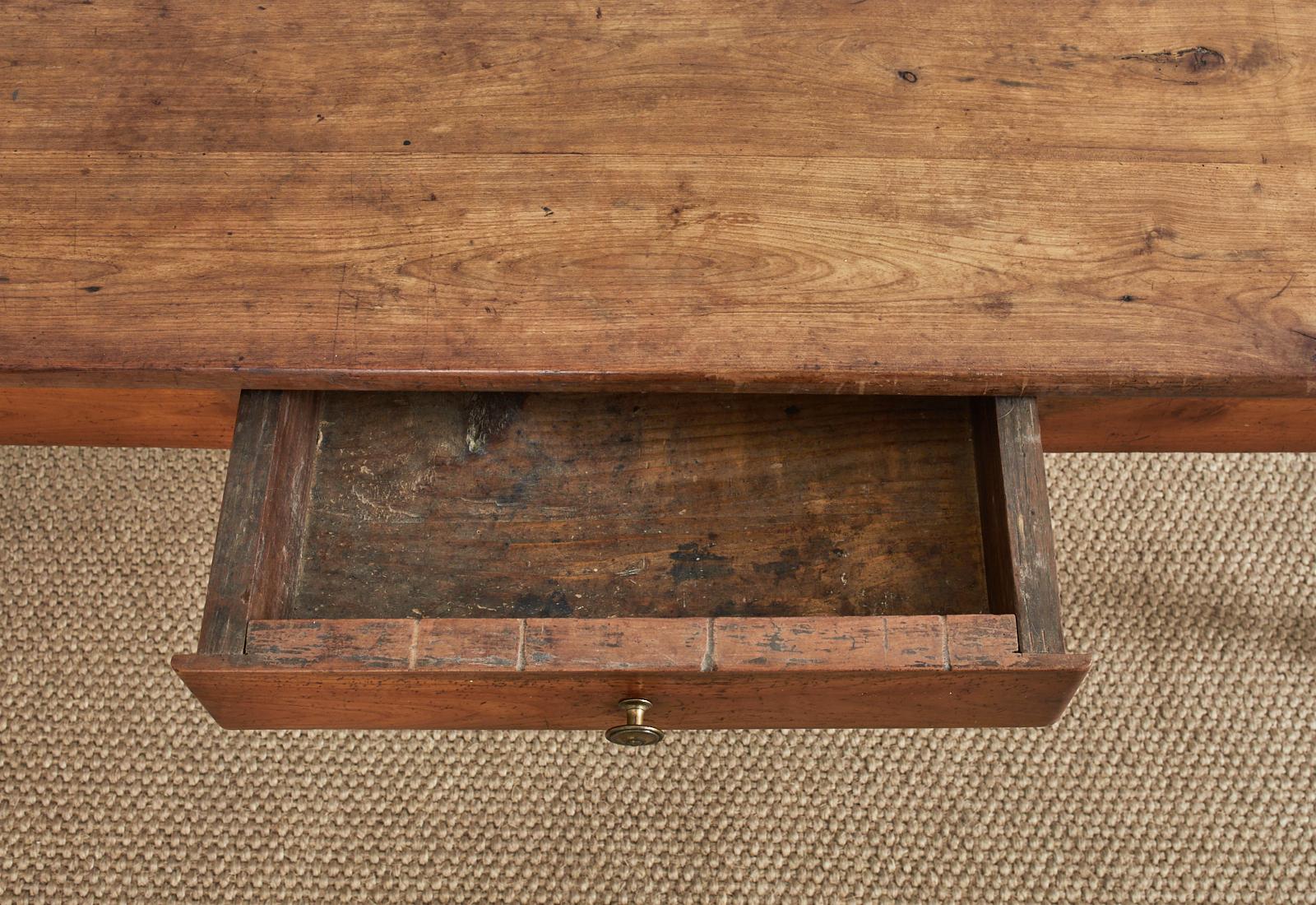 19th Century French Louis Philippe Fruitwood Farmhouse Harvest Table 5